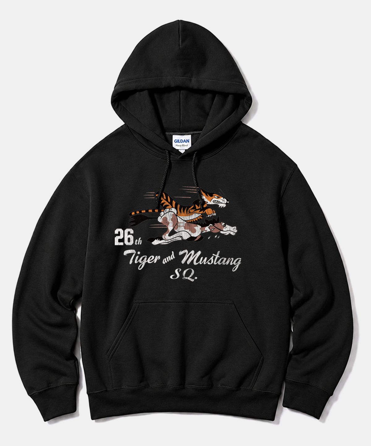 길단(GILDAN) 길단 X 빈티지컬렉션 TIGER MUSTANG 후드티셔츠