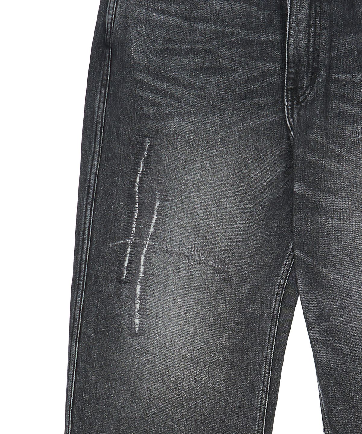 엔도어(ENDOOR) Distressed Repair Denim Pants (Black)
