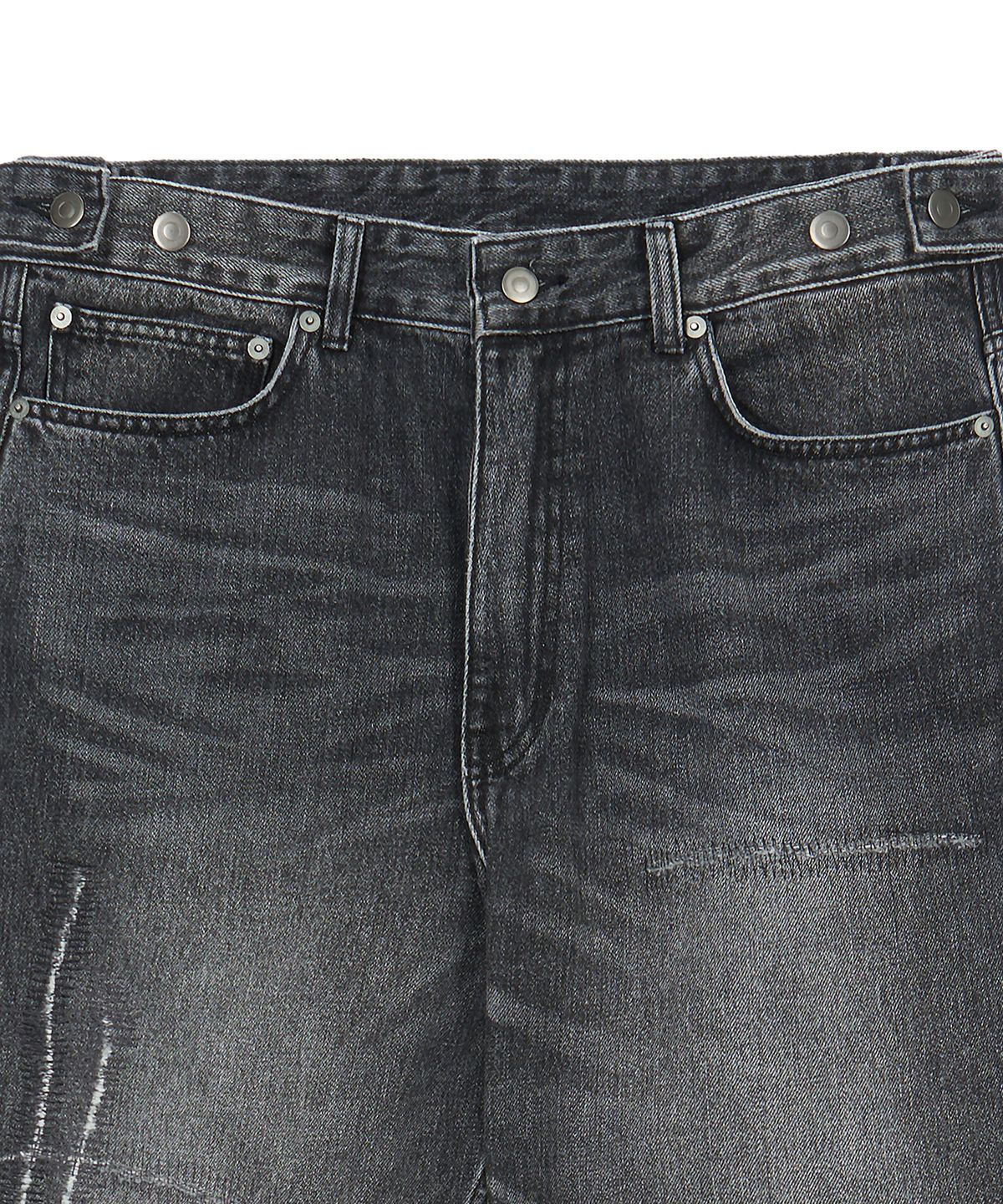 엔도어(ENDOOR) Distressed Repair Denim Pants (Black)