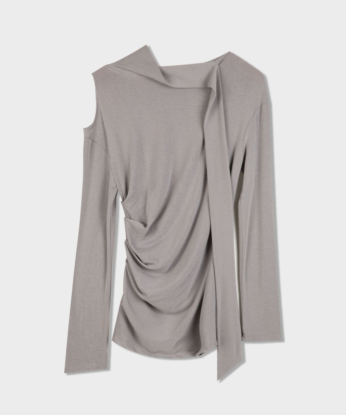디망쉬(dimanche) Muffler Shirring Top (grey)
