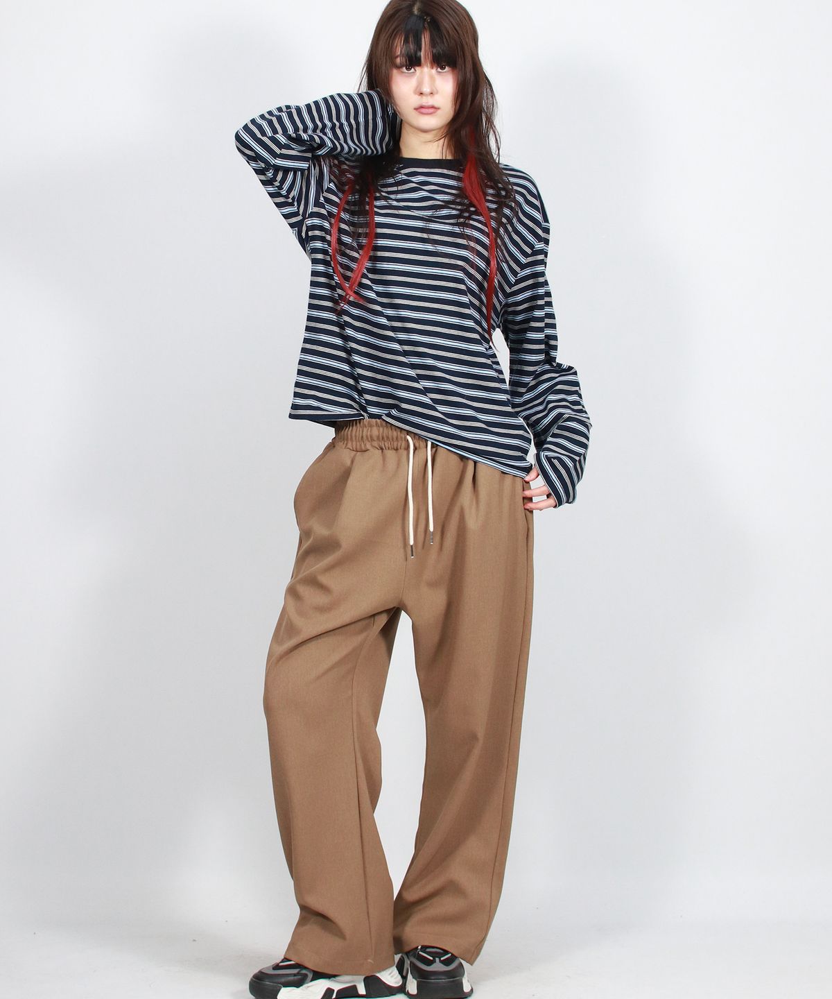 드마크(DEMARC) solid straight-fit semi-wide pants - Camel