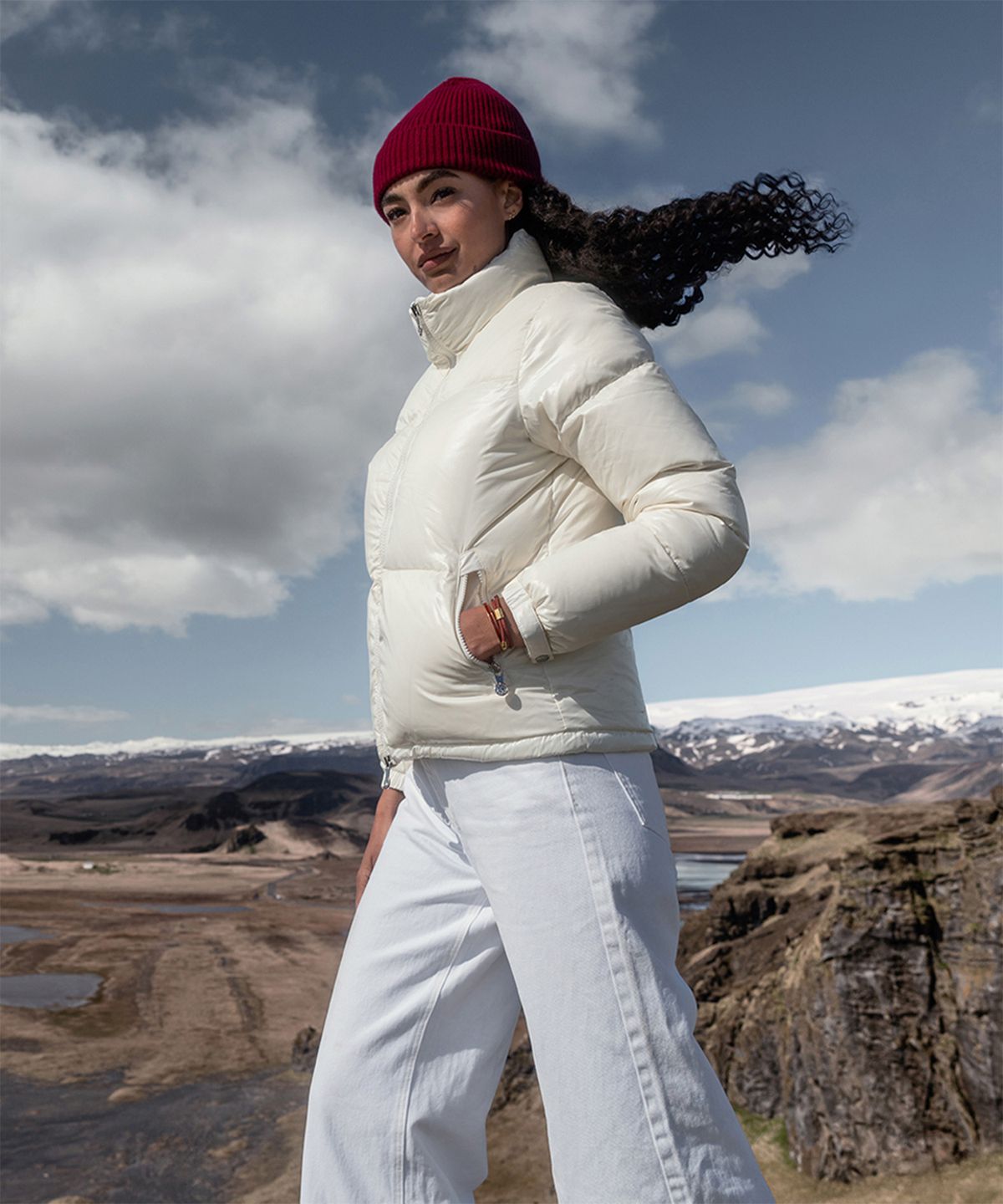피그앤헨(PIG&HEN) (여성) 마야 루 아우라 팔찌 - 벨벳레드X골드