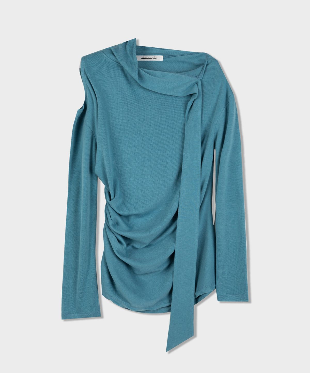 디망쉬(dimanche) Muffler Shirring Top (peacock)