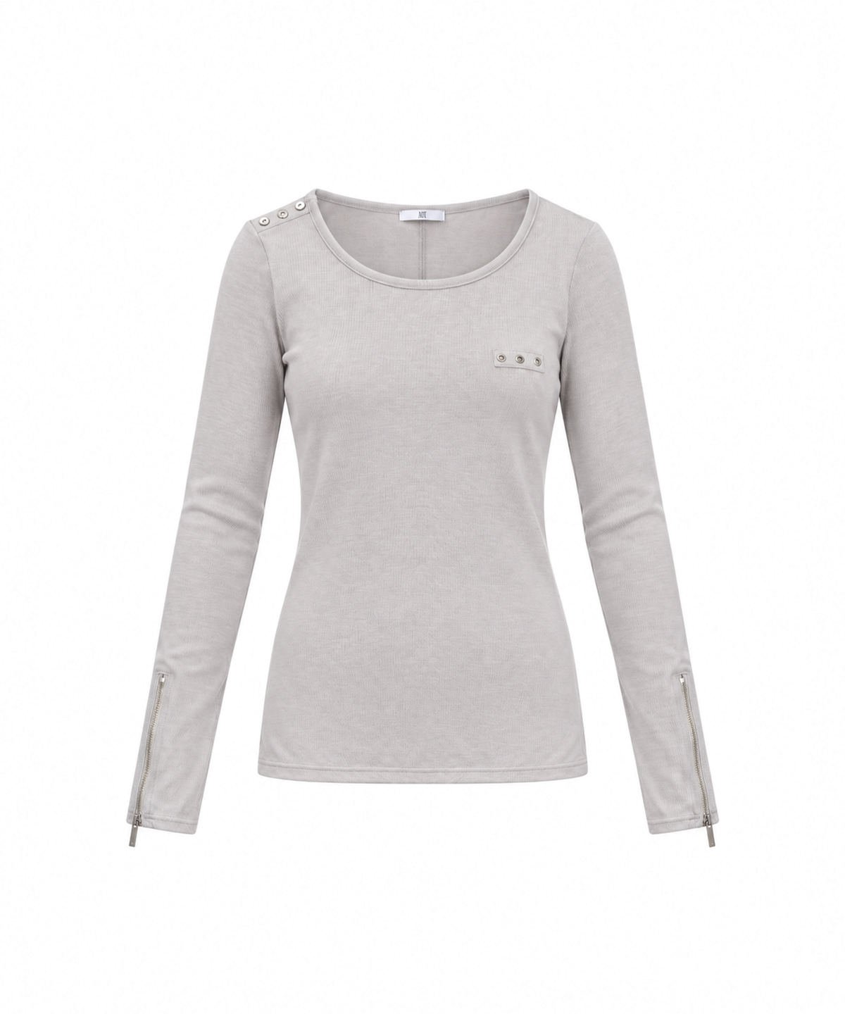 어니브(ANIV) MARKED SEAM ZIP LONG SLEEVE GRAY