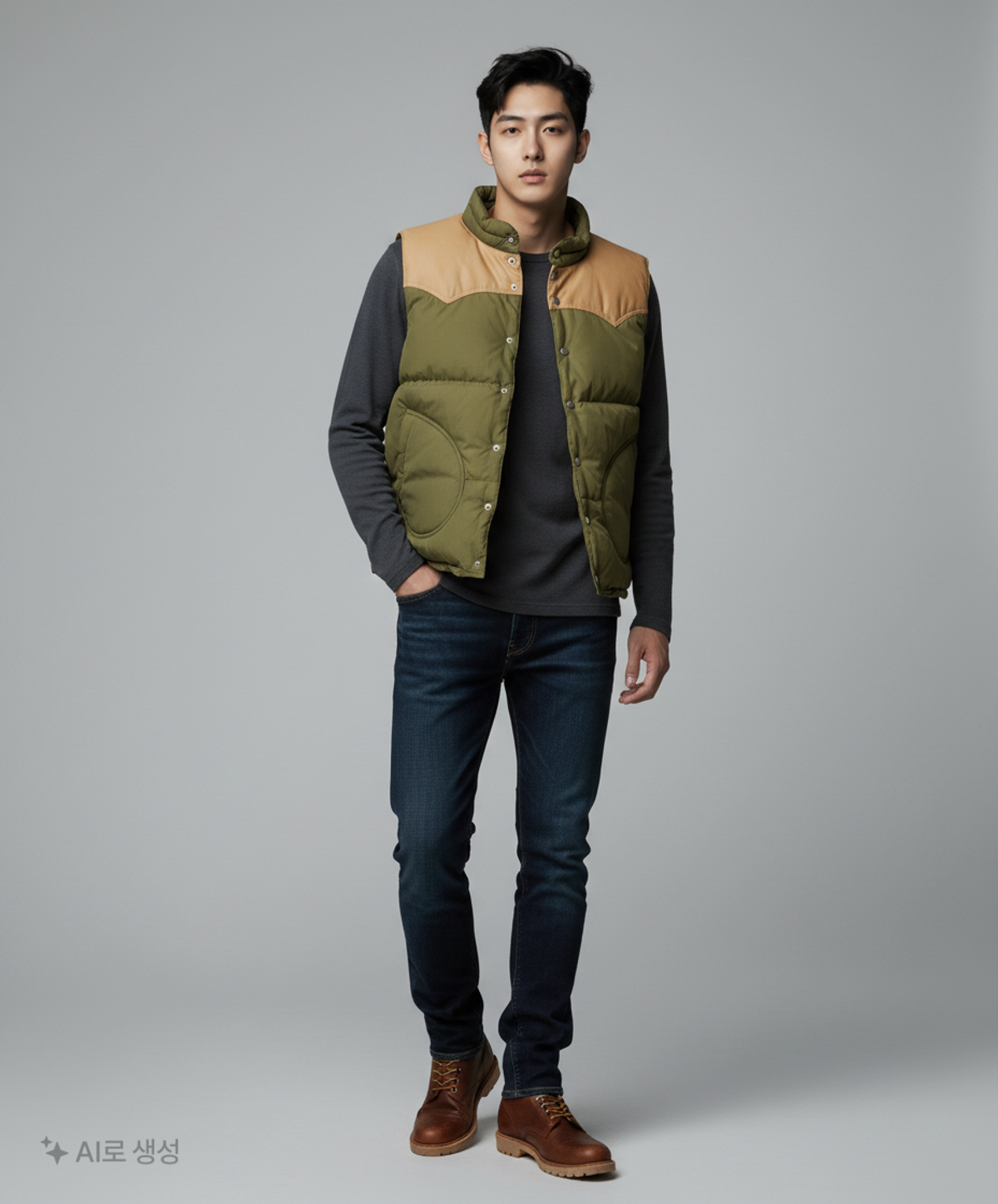 프리즘웍스(FRIZMWORKS) MOUNTAIN DOWN VEST _ OLIVE M