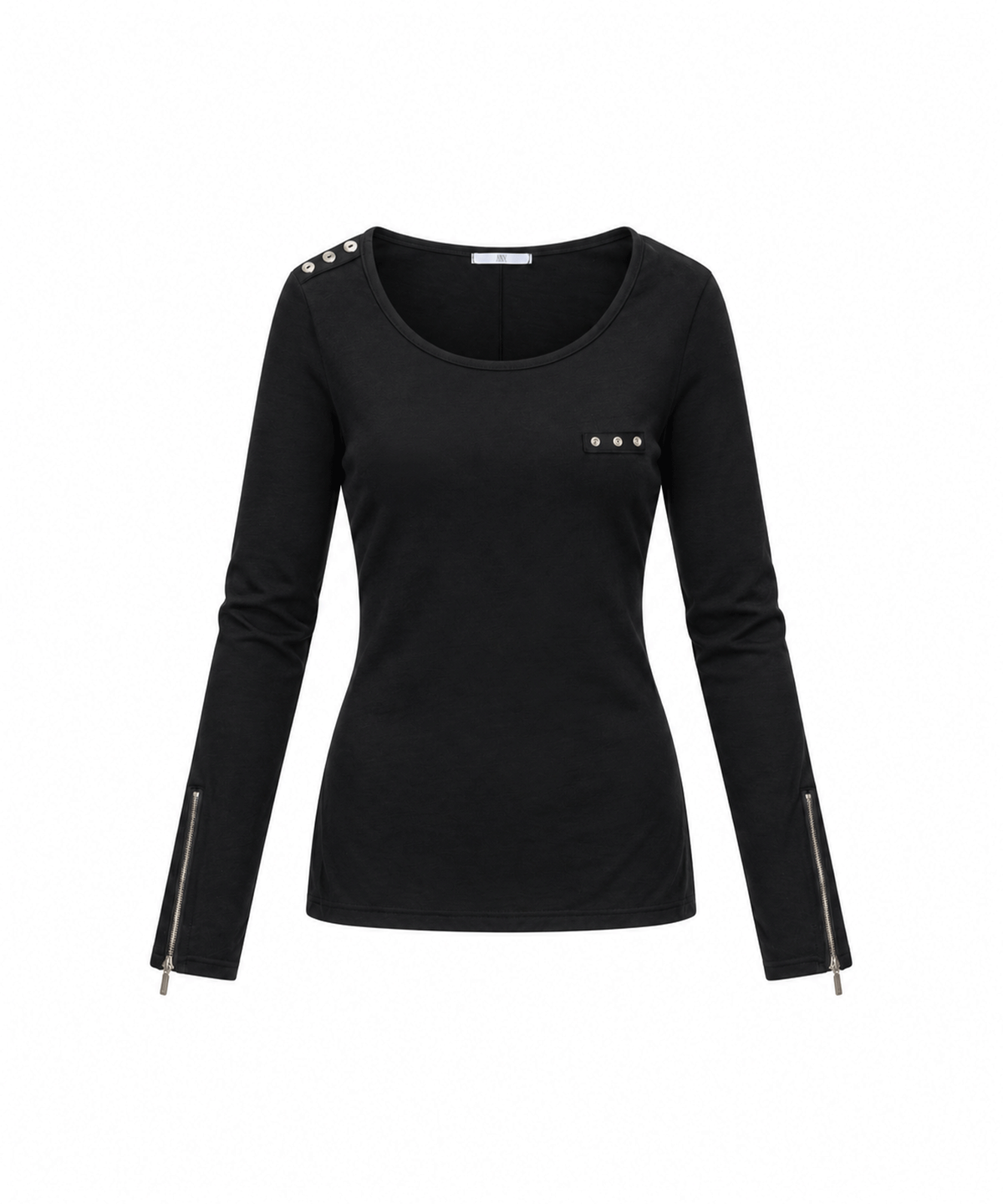 어니브(ANIV) MARKED SEAM ZIP LONG SLEEVE BLACK