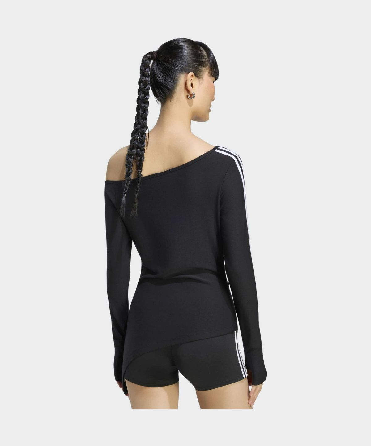 아디다스(ADIDAS) 원 숄더 애시메트릭 탑 - 블랙 / LE8310