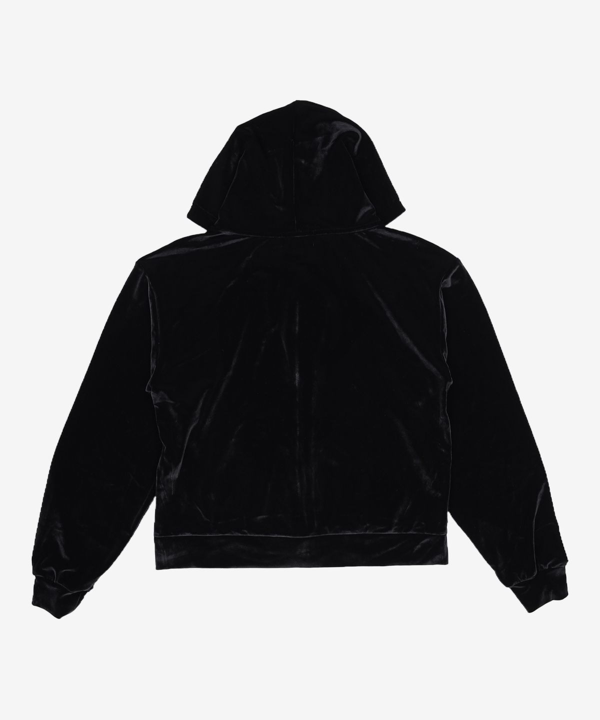 우알롱(WOOALONG) Signature velour slim hood zip-up - BLACK L