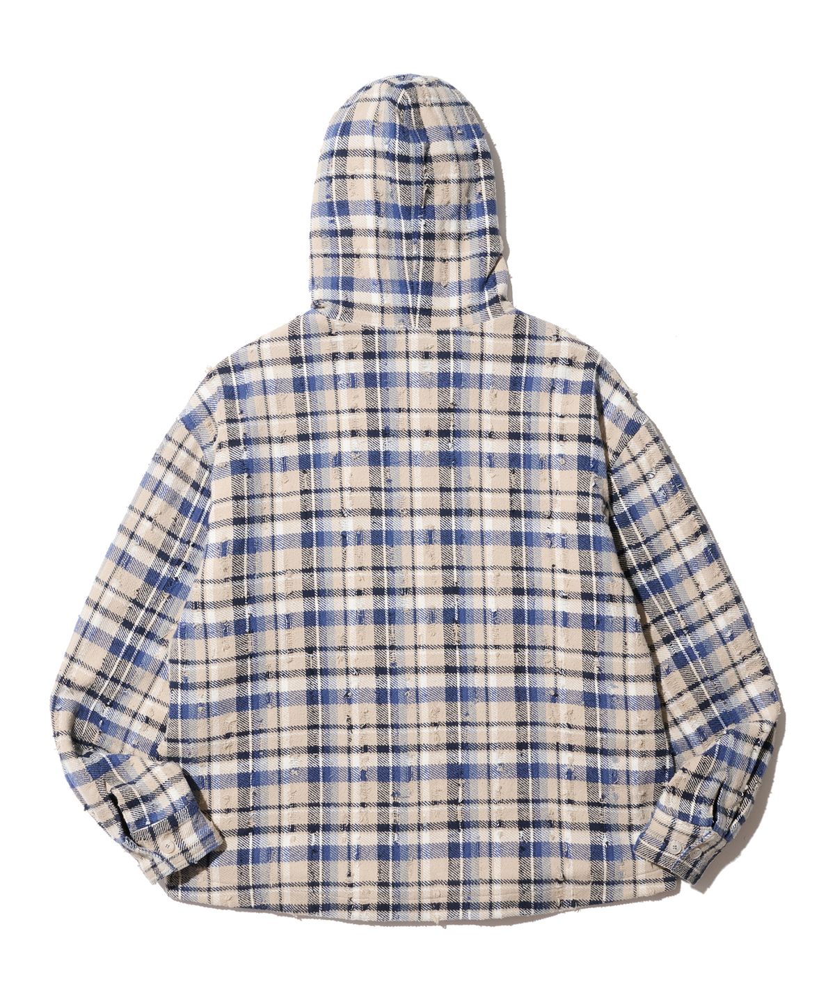 논타입(NONTYPE) 2PK CHECK HOODED JACKET (BLUE)
