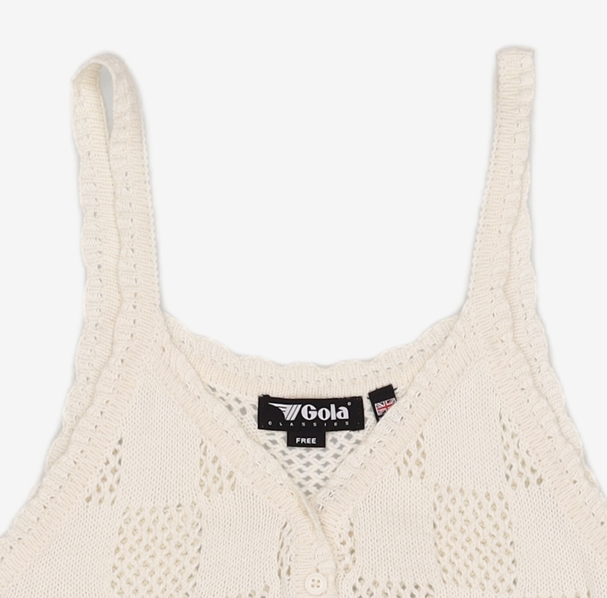 골라(GOLA) W 체커보드 네트 슬리브리스 니트 W CHECKERBOARD NET SLEEVELESS KNIT FREE