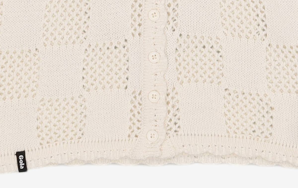 골라(GOLA) W 체커보드 네트 슬리브리스 니트 W CHECKERBOARD NET SLEEVELESS KNIT FREE