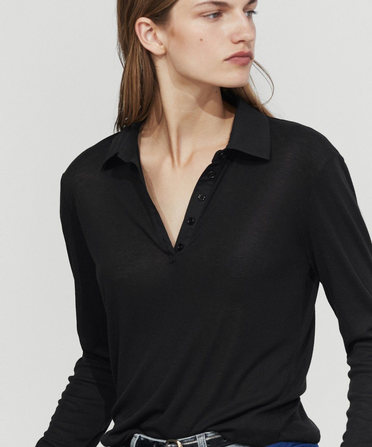 마시모두띠(MASSIMO DUTTI) 울 긴소매 폴로셔츠