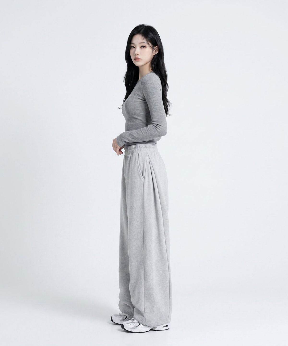 메종니아트(MAISON DE NEART) [남녀공용]사이드 핀턱 벌룬 와이드 밴딩 팬츠 (2Colors)