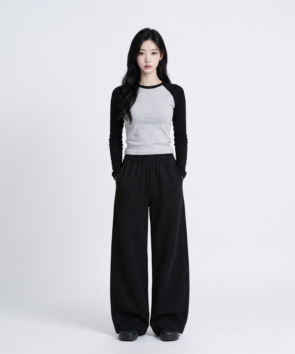 메종니아트(MAISON DE NEART) [남녀공용]사이드 핀턱 벌룬 와이드 밴딩 팬츠 (2Colors)