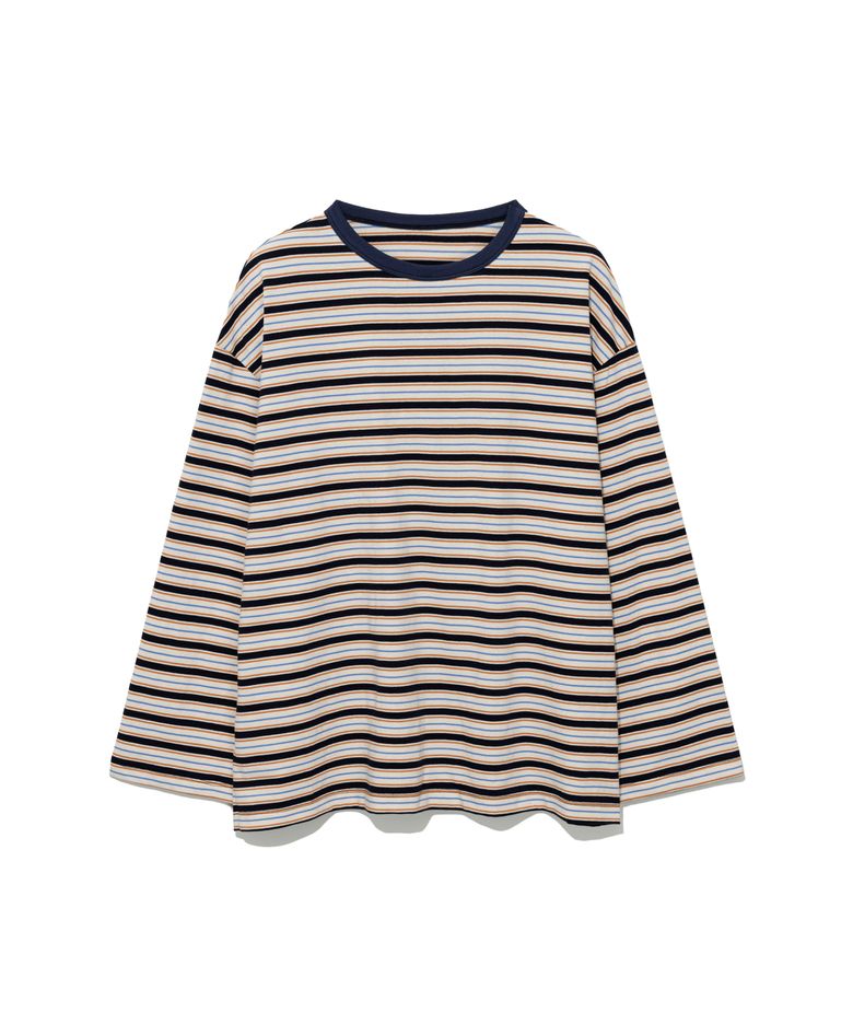 Retro Multi Stripe Long Sleeve Tee (NAVY)