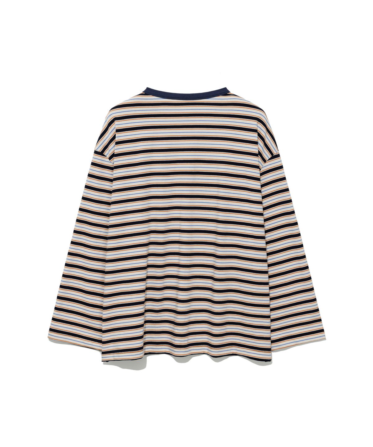 모아(MOAA) Retro Multi Stripe Long Sleeve Tee (NAVY)
