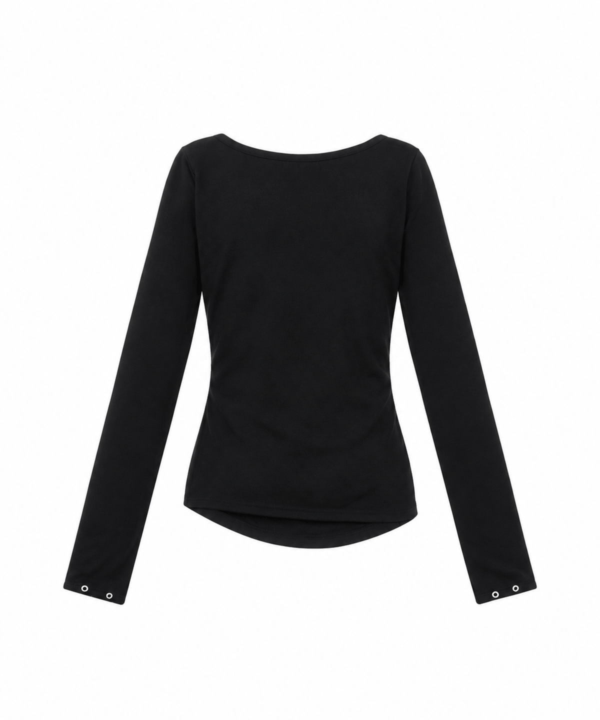 어니브(ANIV) RUCHED BUTTON CARDIGAN BLACK