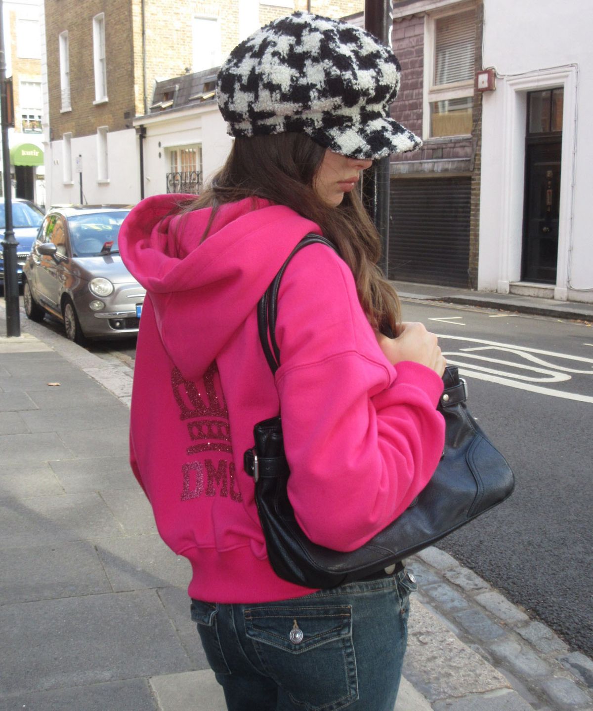 디망쉬(dimanche) Crown Logo Hoodie (pink)