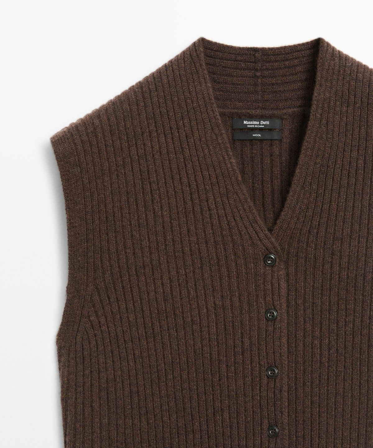 마시모두띠(MASSIMO DUTTI) 100% 울 골지 니트 베스트