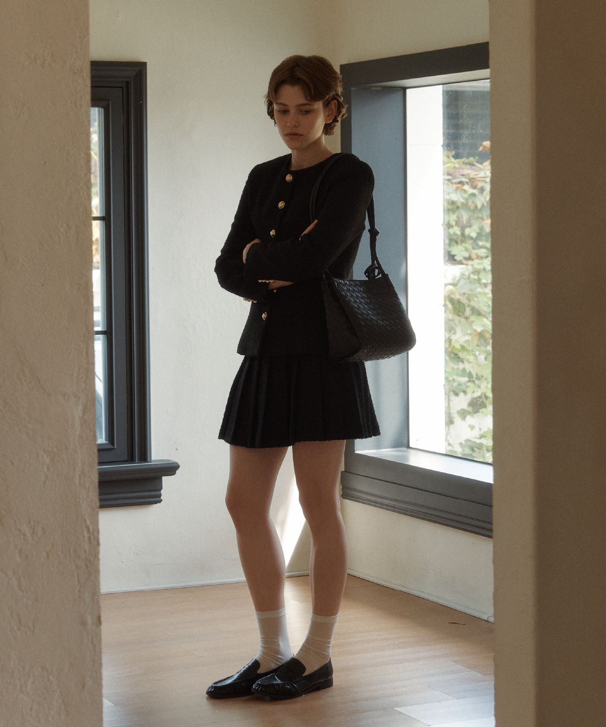 아노에틱(ANOETIC) ANC WEAVING MESH SHOULDER BAG_BLACK