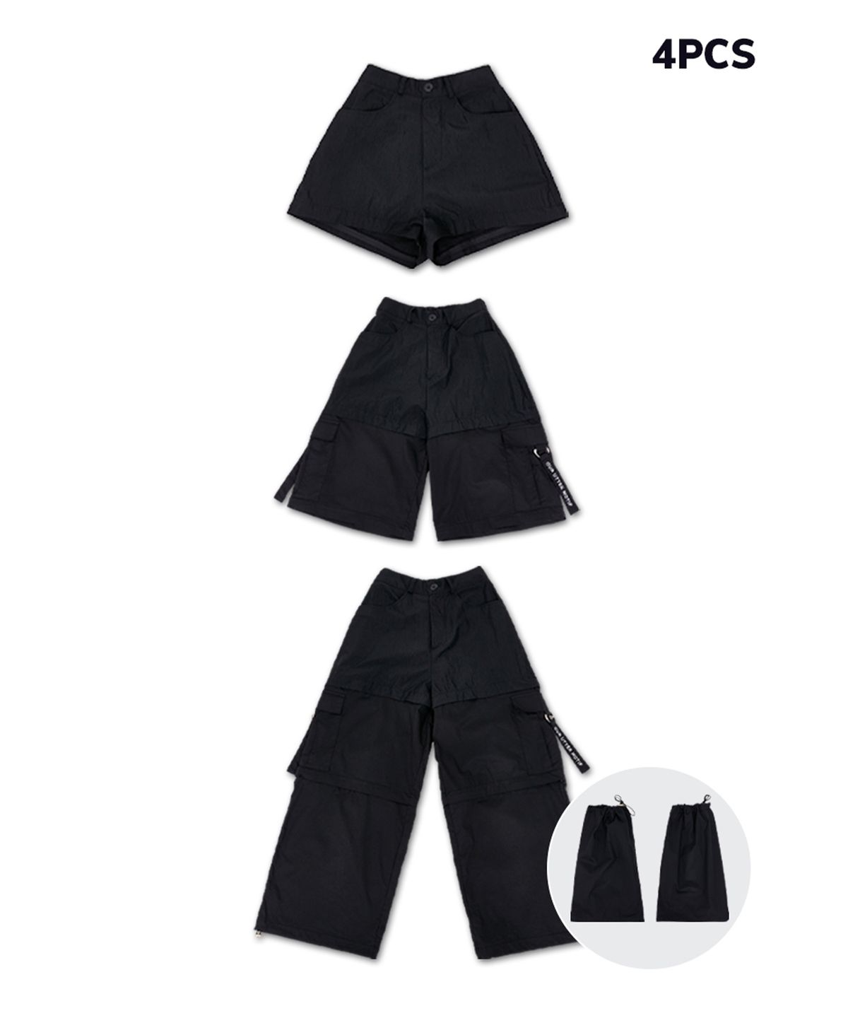 유움(UUM) THREE SEPARATE PANTS BLACK