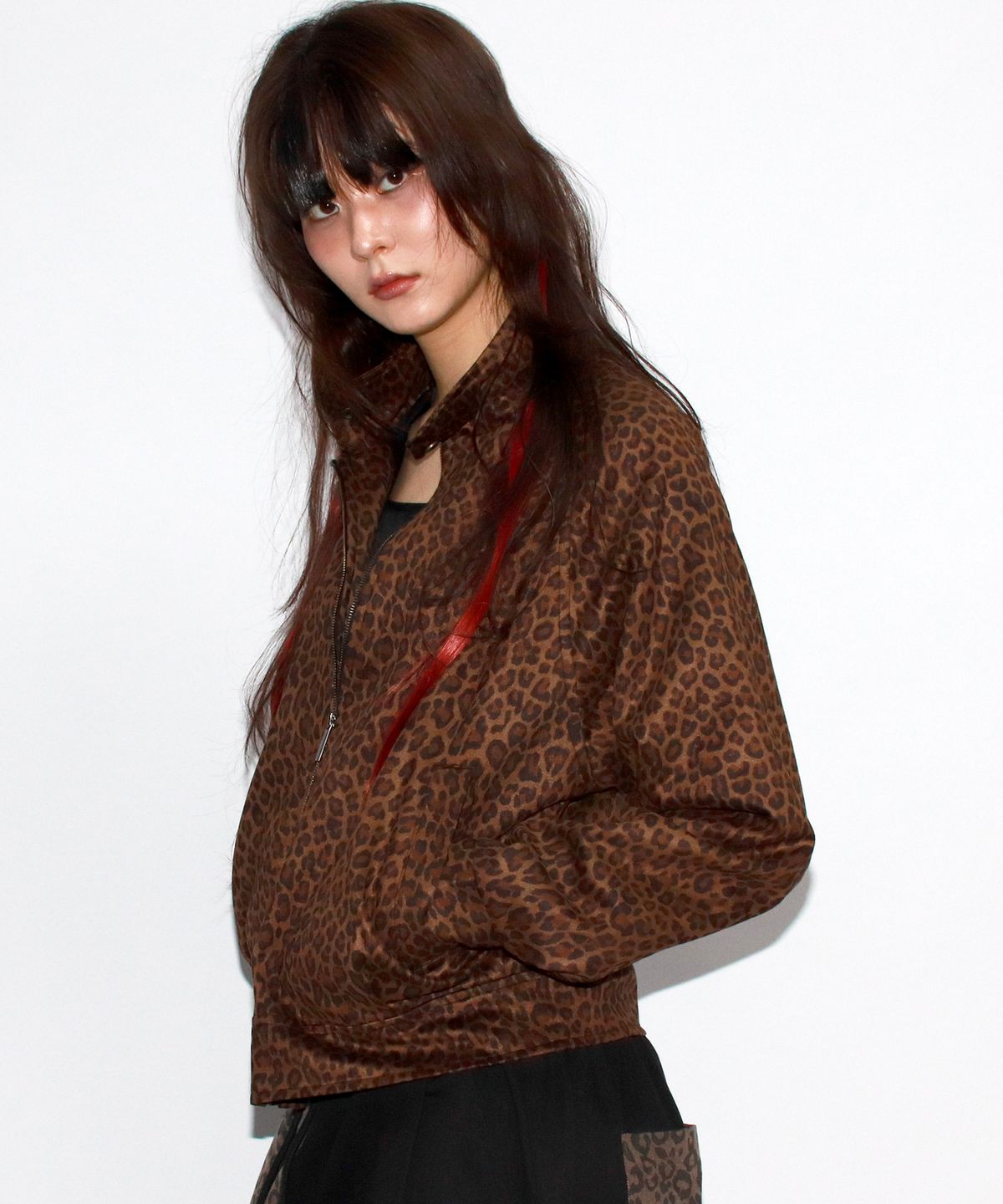 드마크(DEMARC) Whole Leopard rider blouson synthetic leather jacket -  Brown