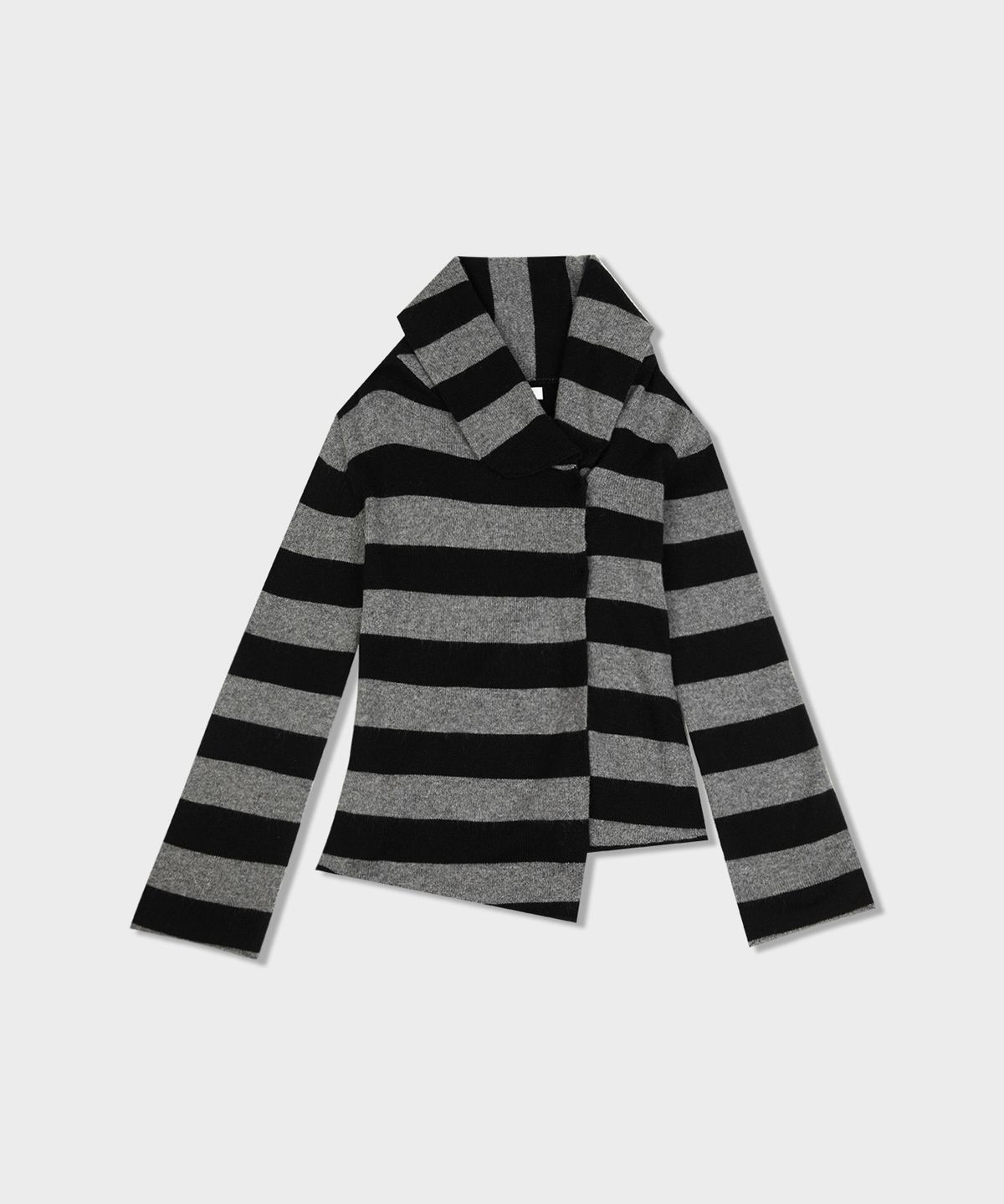디망쉬(dimanche) Raw Cut Cardigan (stripe)