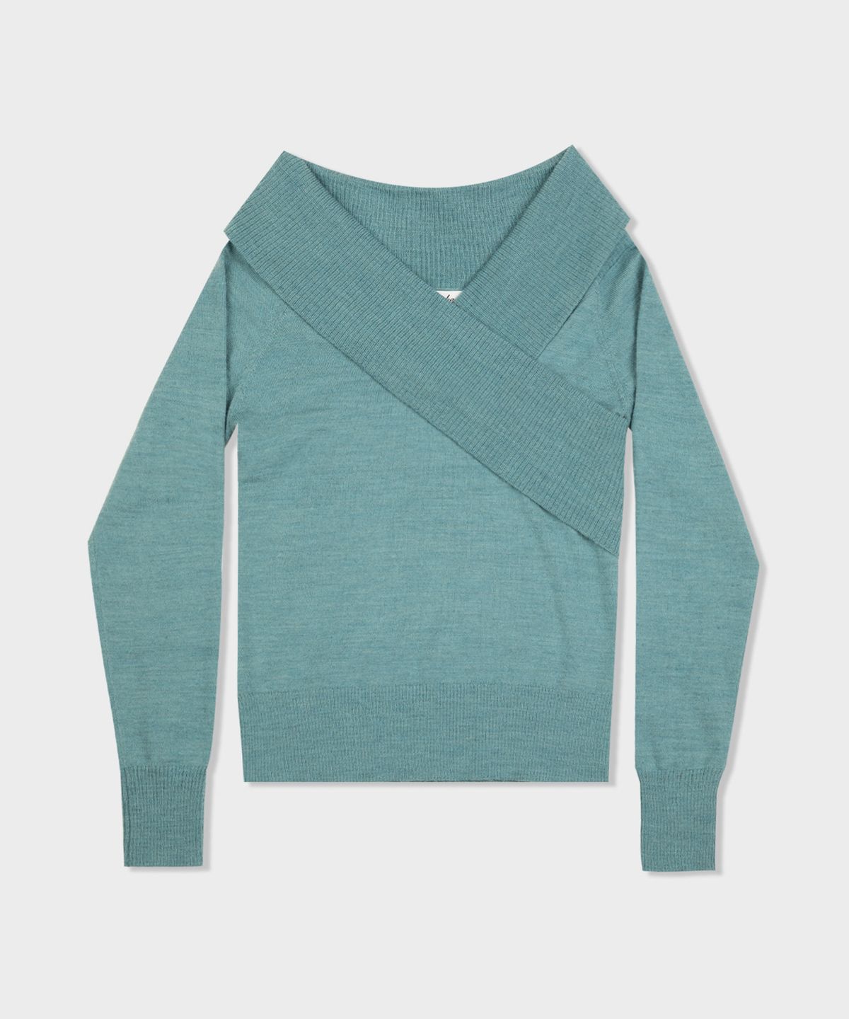 디망쉬(dimanche) V-Neck Knit Top (peacock)