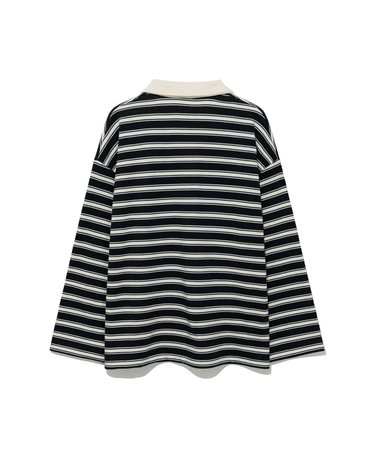 모아(MOAA) Harbor Stripe Collar Tee (BLACK)