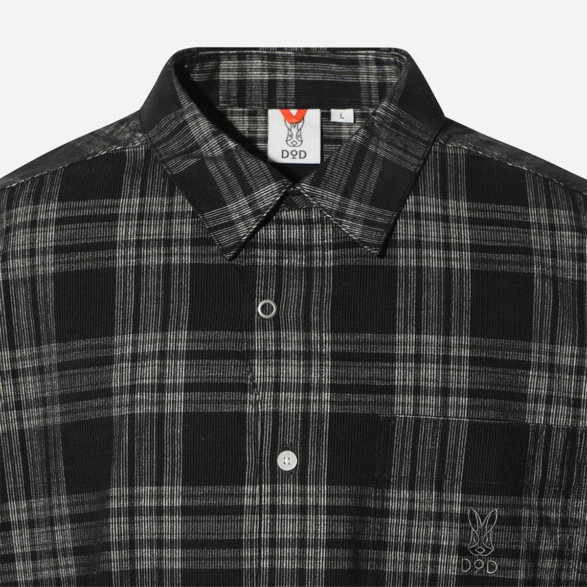 디오디(DOD) 코듀로이 체크 셔츠(BLACK)