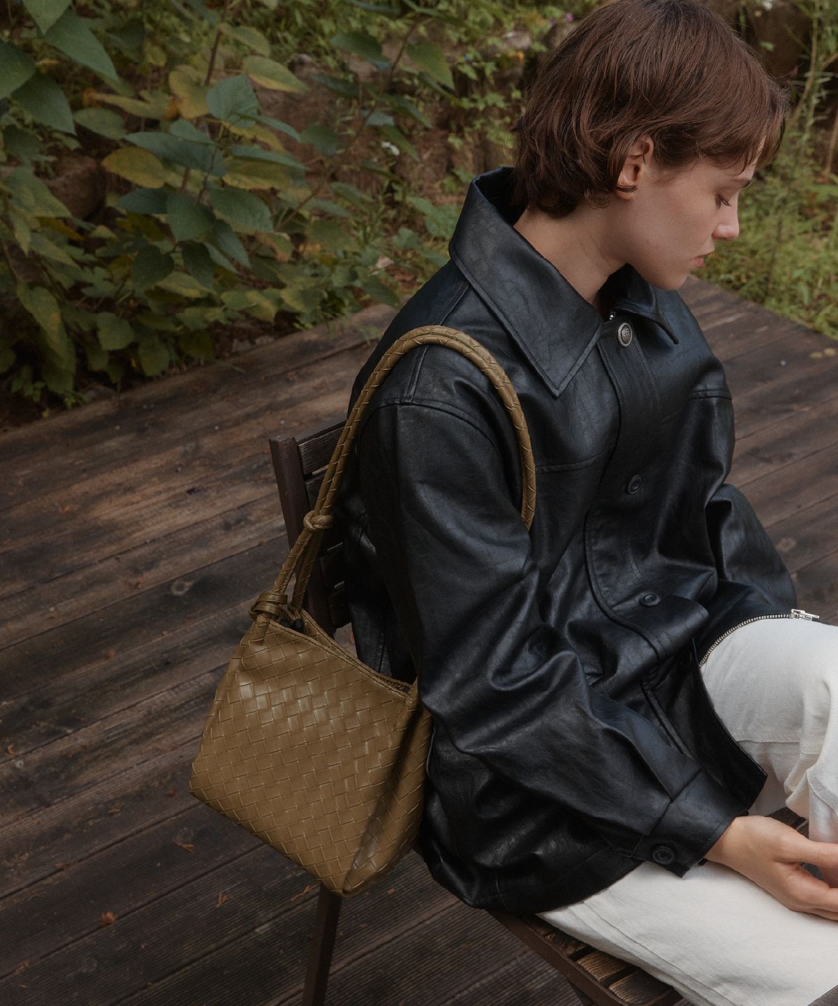 아노에틱(ANOETIC) ANC WEAVING MESH SHOULDER BAG_OLIVE