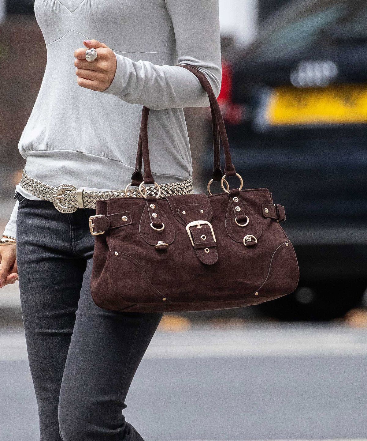 디망쉬(dimanche) Editor Bag (suede brown)