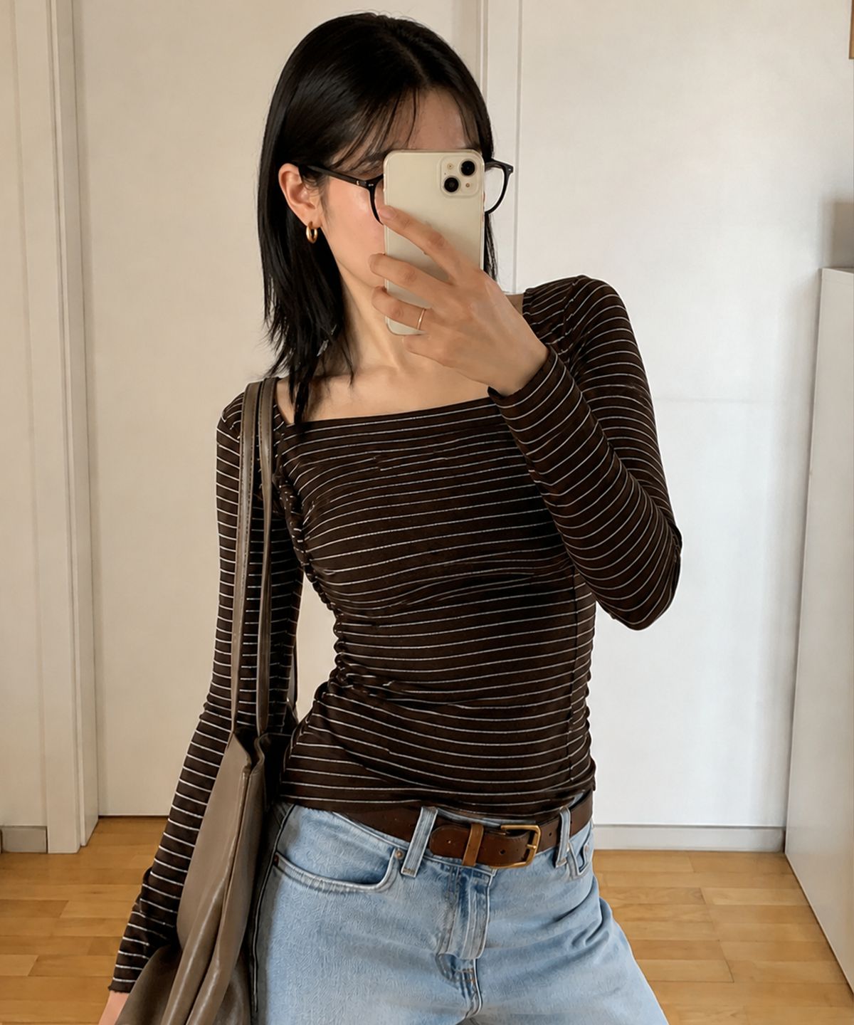 모아(MOAA) Stripe Halter Bolero Set (NAVY)