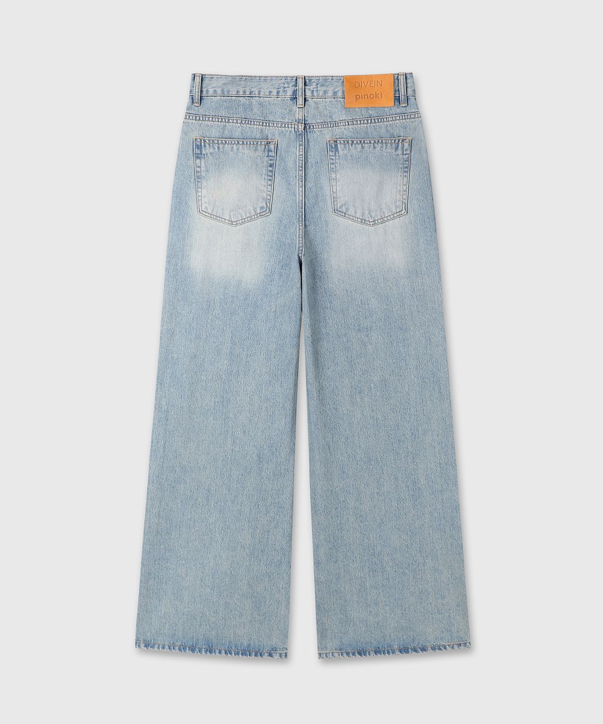 다이브인(DIVEIN) [DIVEIN X PINOKI] LOOSED WIDE FLARE DENIM PANTS (WASHED BLUE)