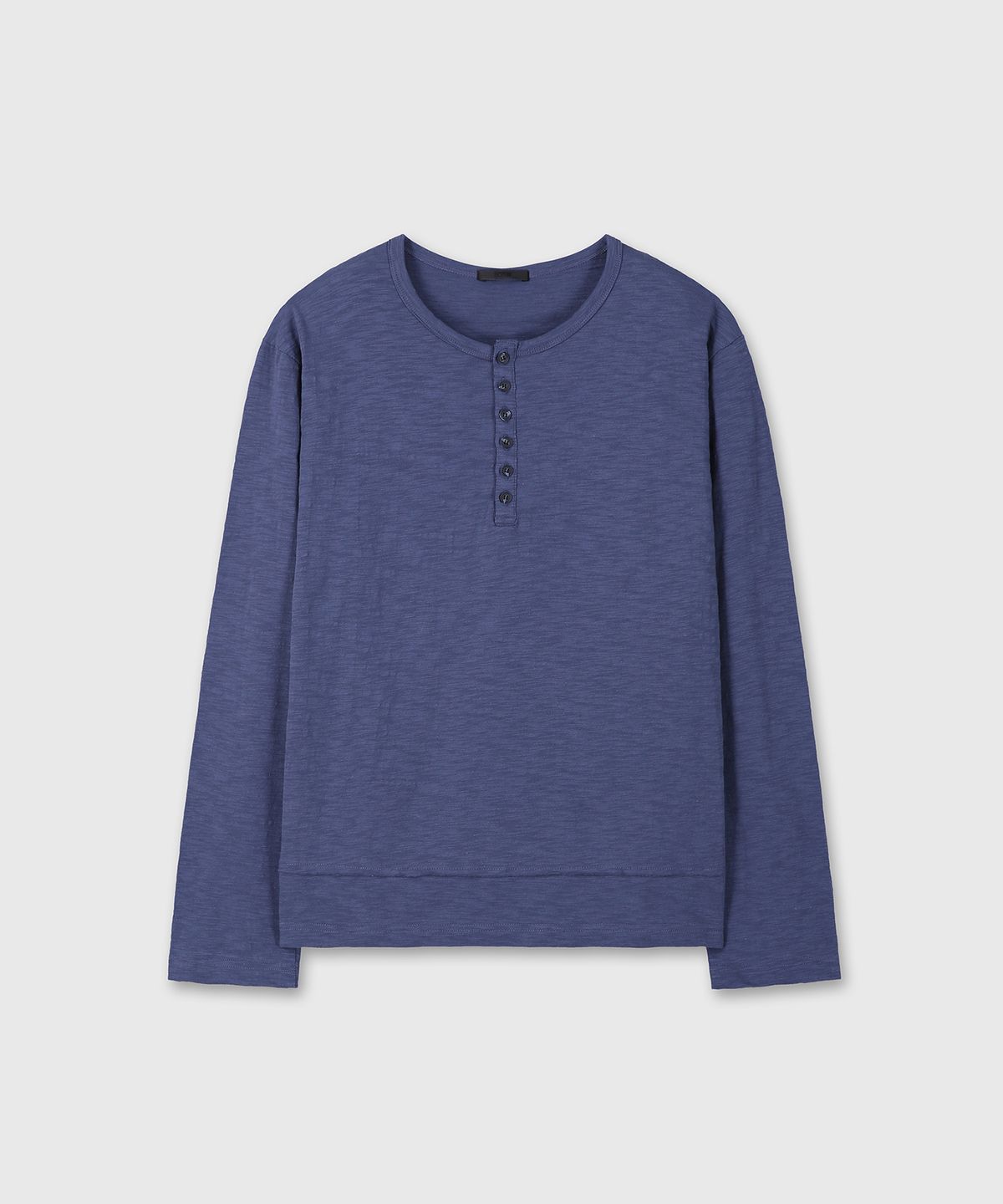다이브인(DIVEIN) [DIVEIN X PINOKI] SLUB HENLEY NECK LONG SLEEVE (BLUE)