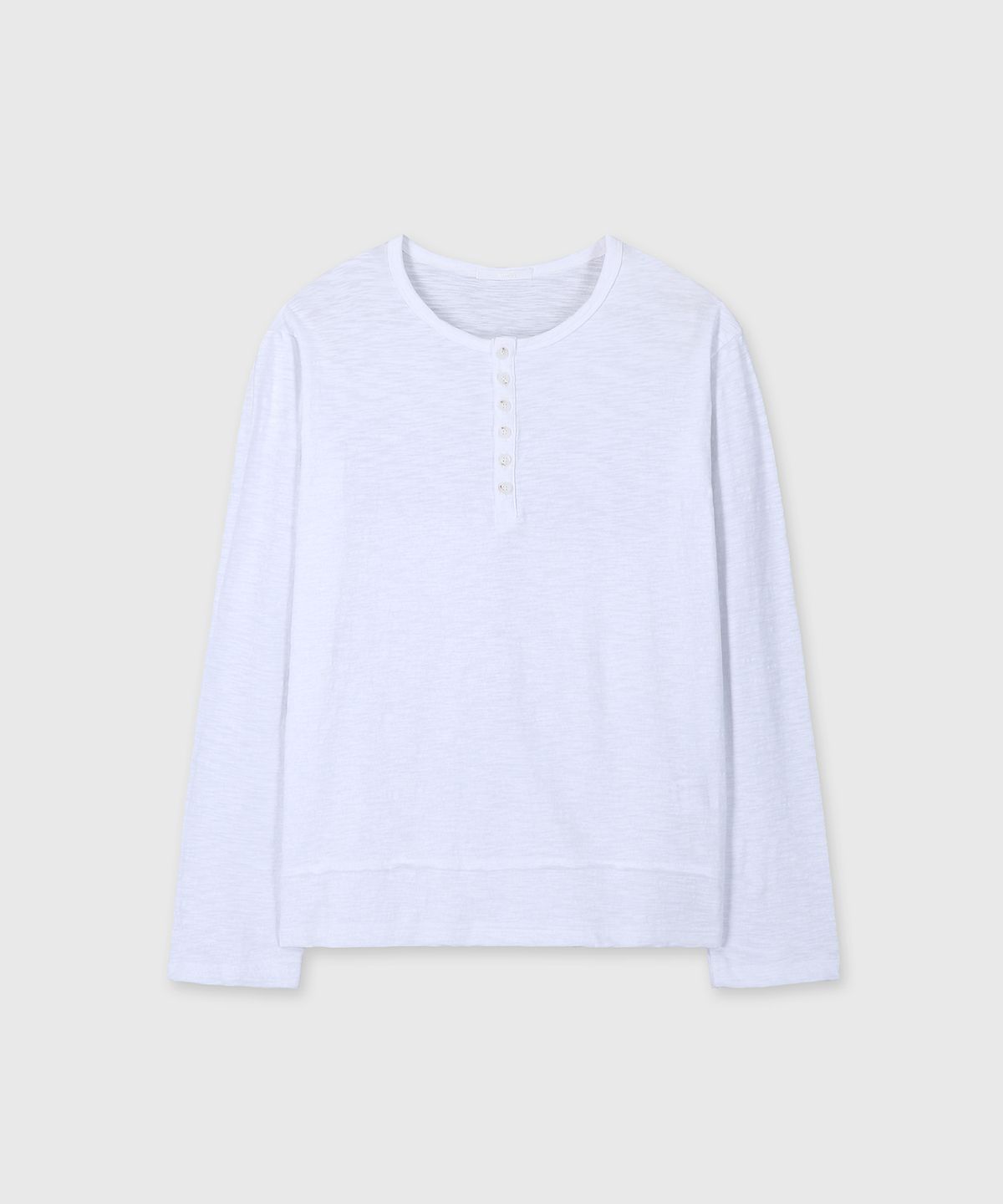 다이브인(DIVEIN) [DIVEIN X PINOKI] SLUB HENLEY NECK LONG SLEEVE (WHITE)