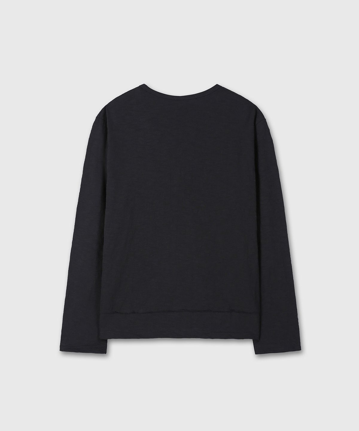 다이브인(DIVEIN) [DIVEIN X PINOKI] SLUB HENLEY NECK LONG SLEEVE (BLACK)