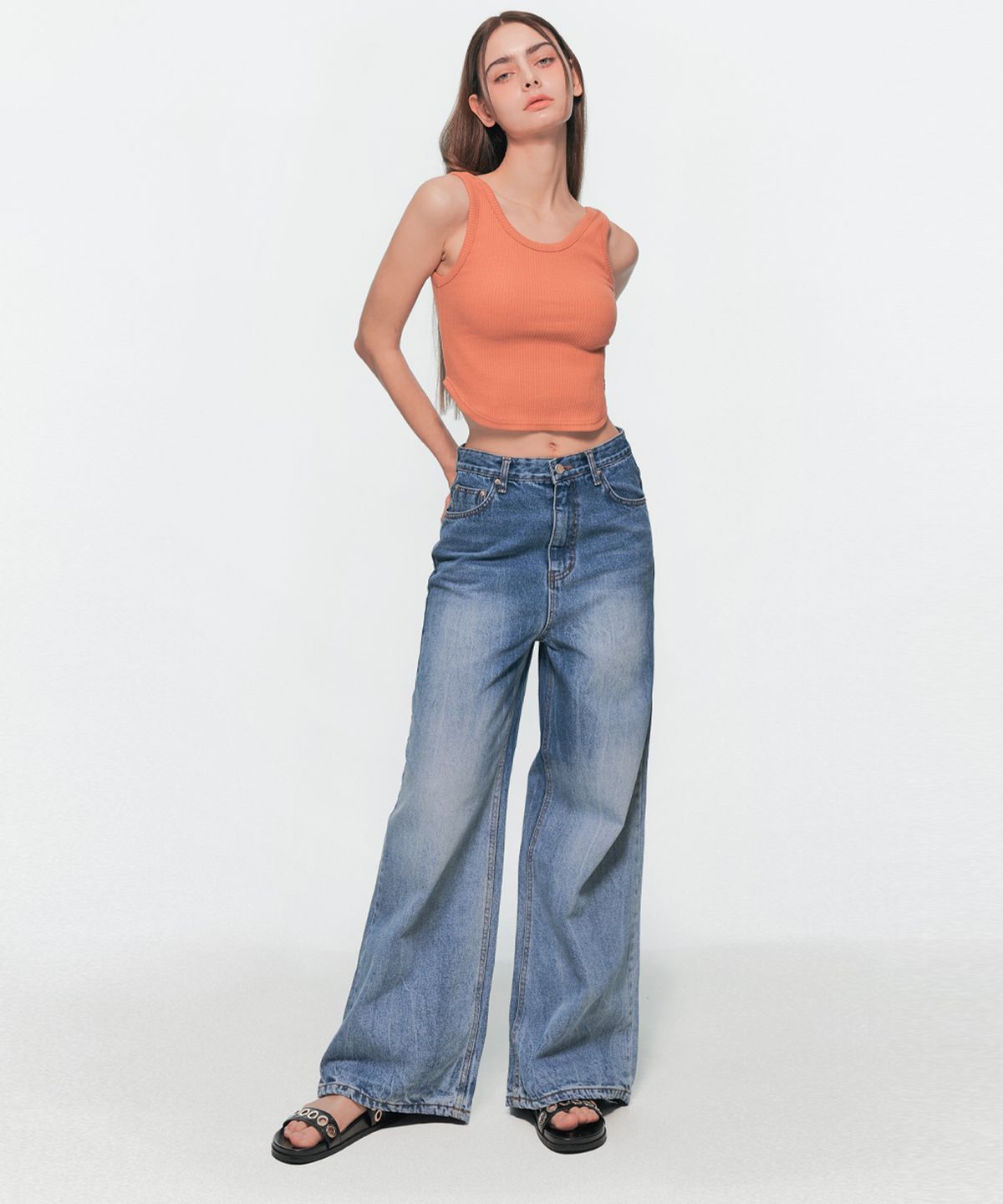 유움(UUM) GRADATION WIDE DENIM