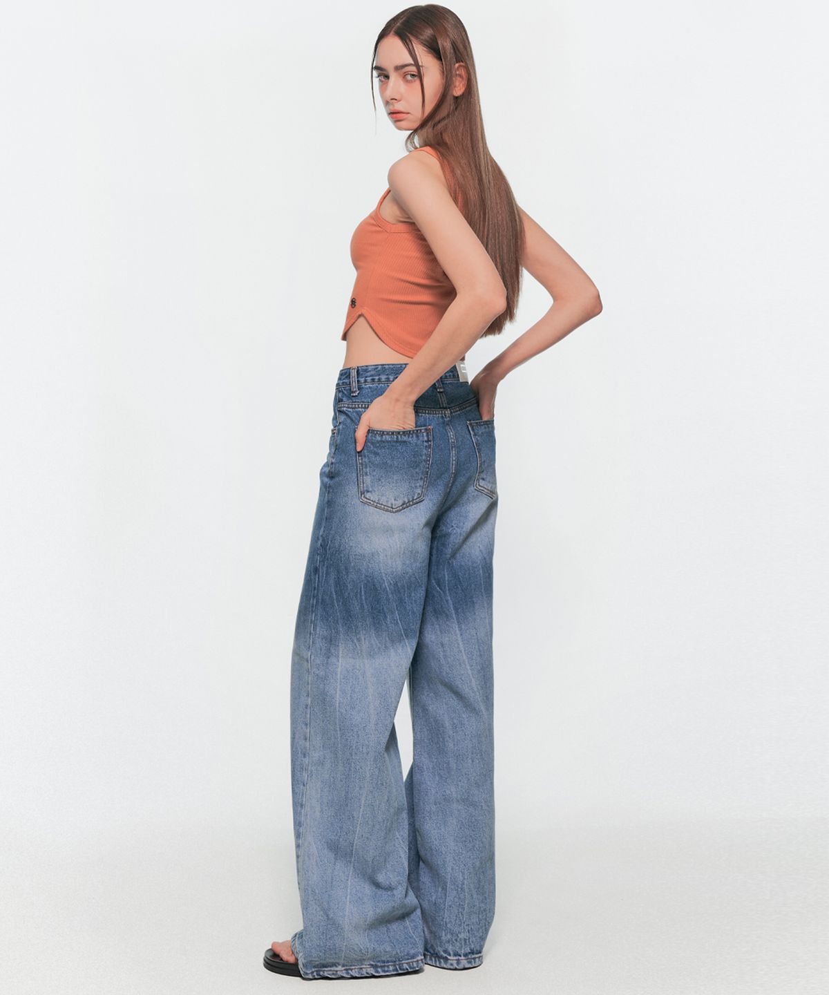유움(UUM) GRADATION WIDE DENIM