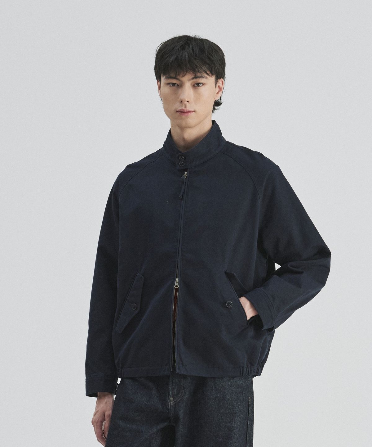 건지 울른스(Guernsey Woollens) 브리티쉬 헤링턴 자켓 - 네이비