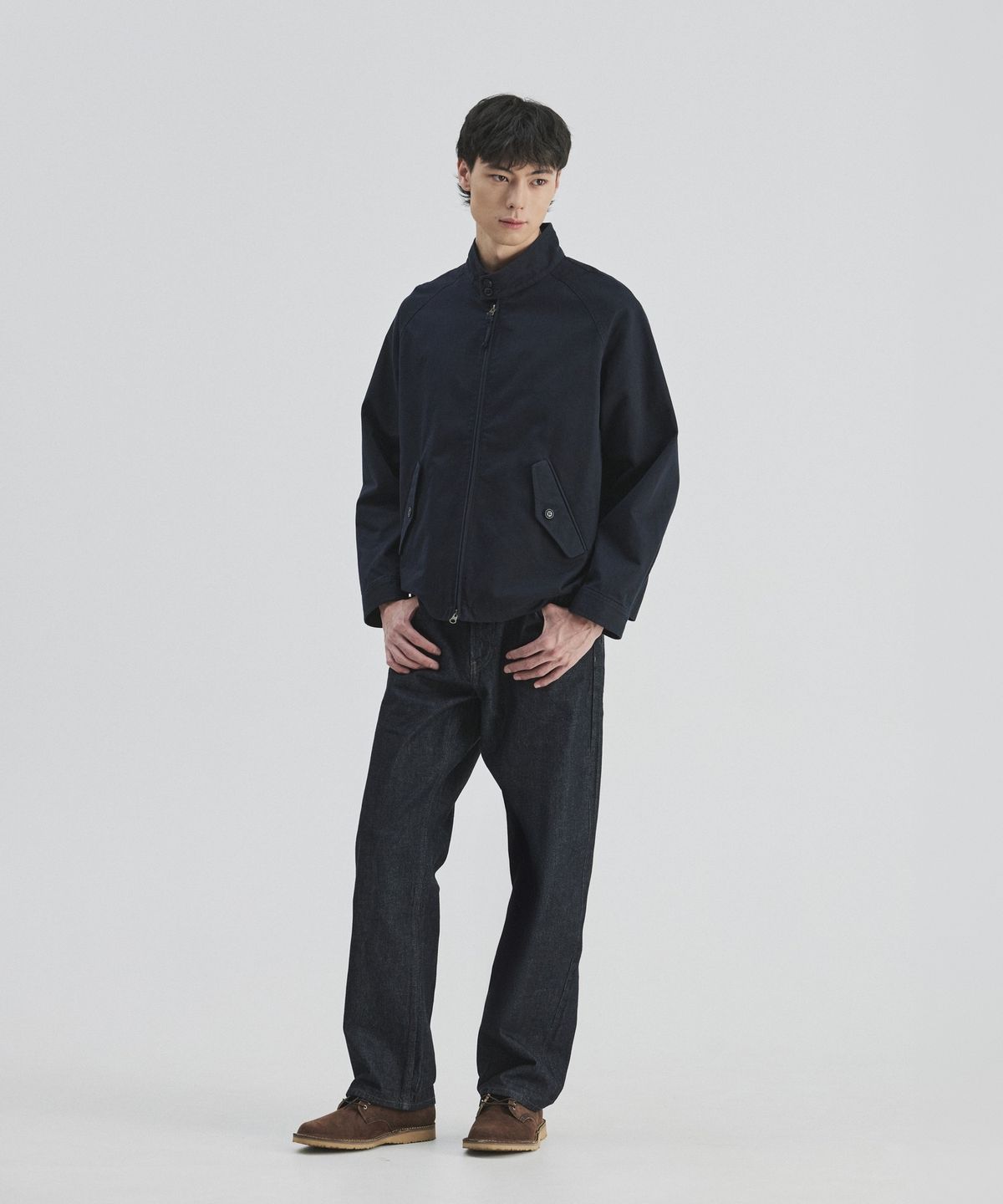 건지 울른스(Guernsey Woollens) 브리티쉬 헤링턴 자켓 - 네이비