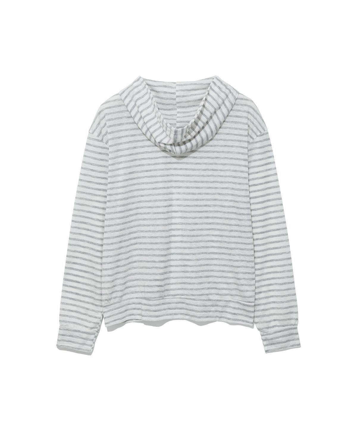 모아(MOAA) Sheer Stripe Hood Zip-Up (GRAY)
