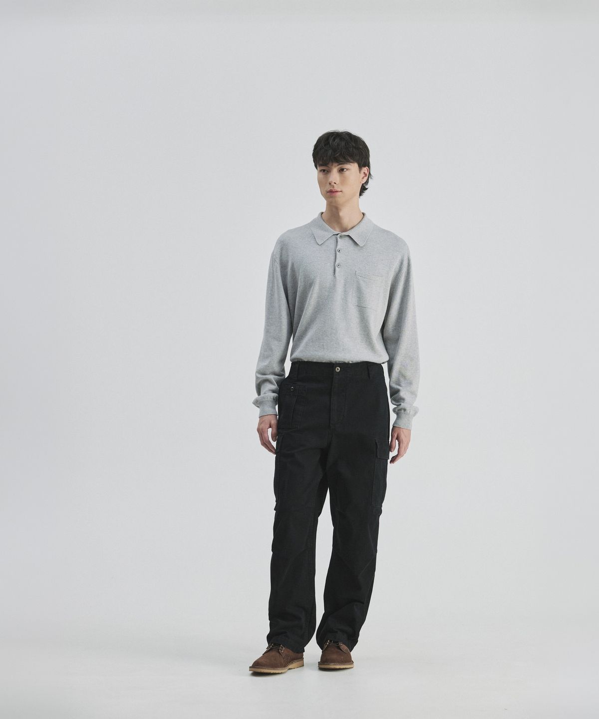 건지 울른스(Guernsey Woollens) 워시드 브리티쉬 아미 필드 팬츠 - 블랙