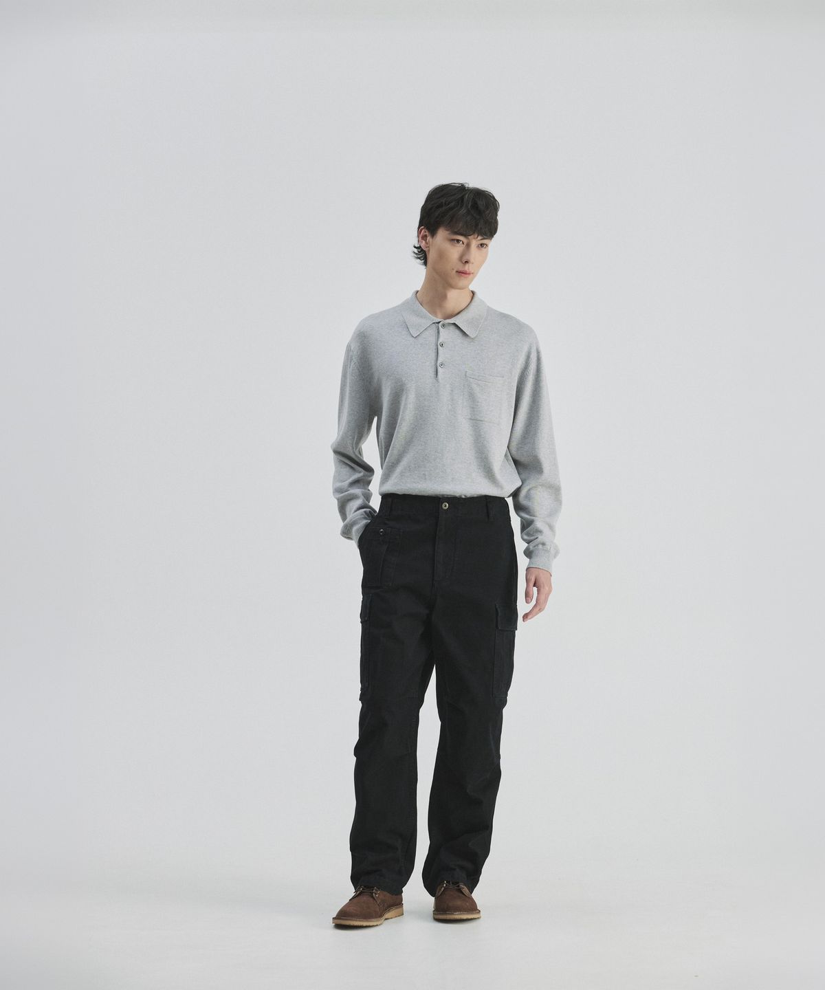 건지 울른스(Guernsey Woollens) 워시드 브리티쉬 아미 필드 팬츠 - 블랙