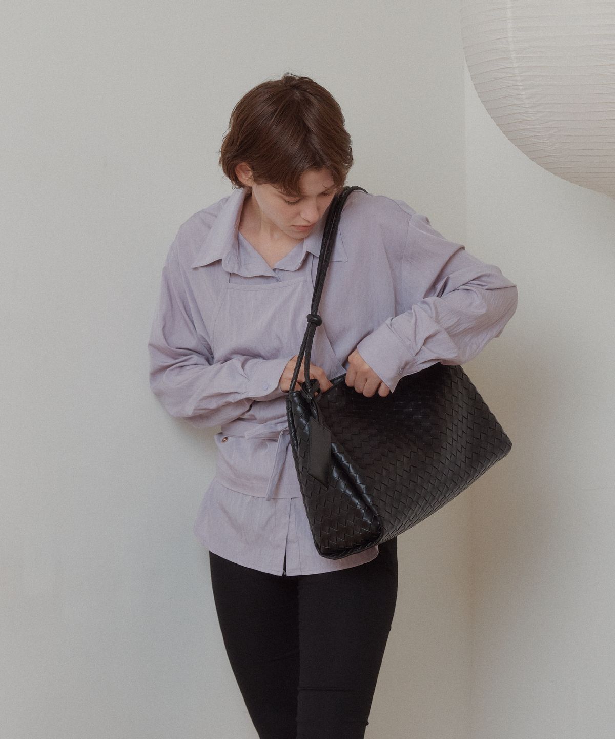 아노에틱(ANOETIC) ANC WEAVING MESH STRING BAG_BLACK