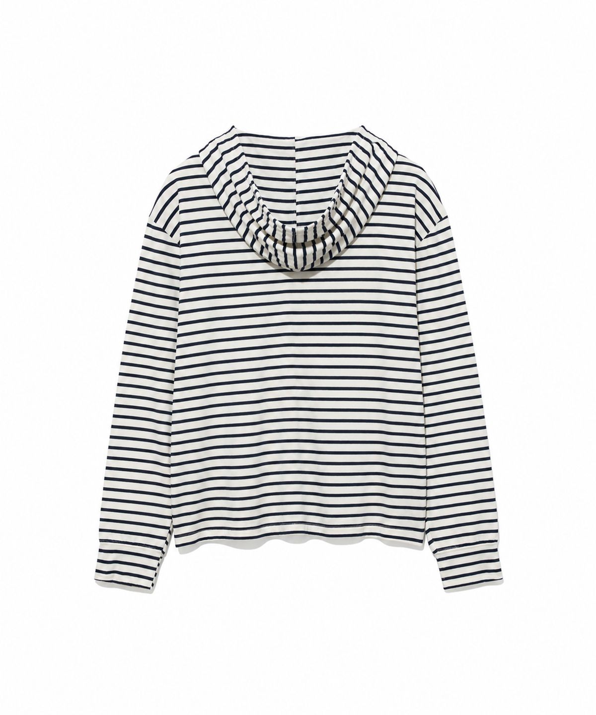 모아(MOAA) Sheer Stripe Hood Zip-Up (BLACK)