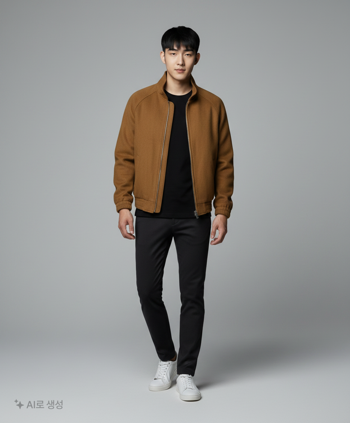 아틀리에 델디오(ATELIER DELDIO) 슈퍼 140수 울 집업 블루종 (CAMEL) XL