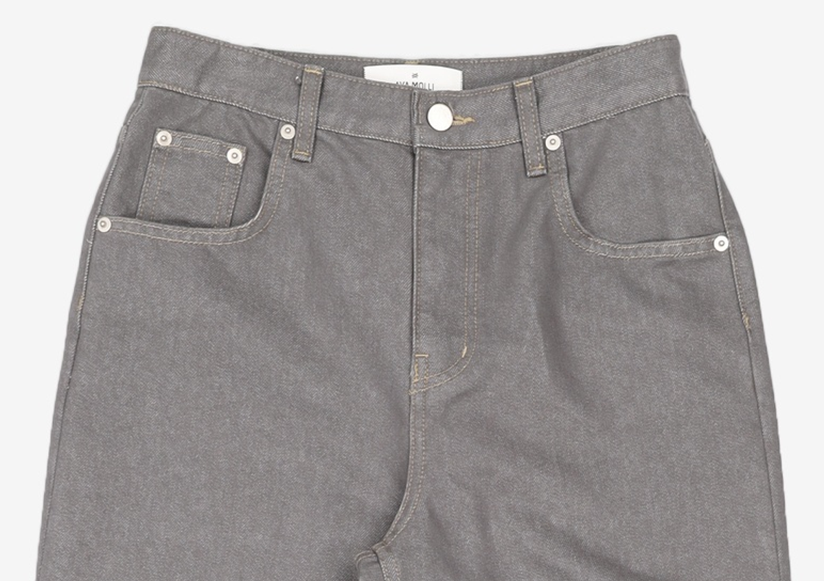 아바몰리(AVA MOLLI) WASHED COLOR WIDE JEANS (GREY) M