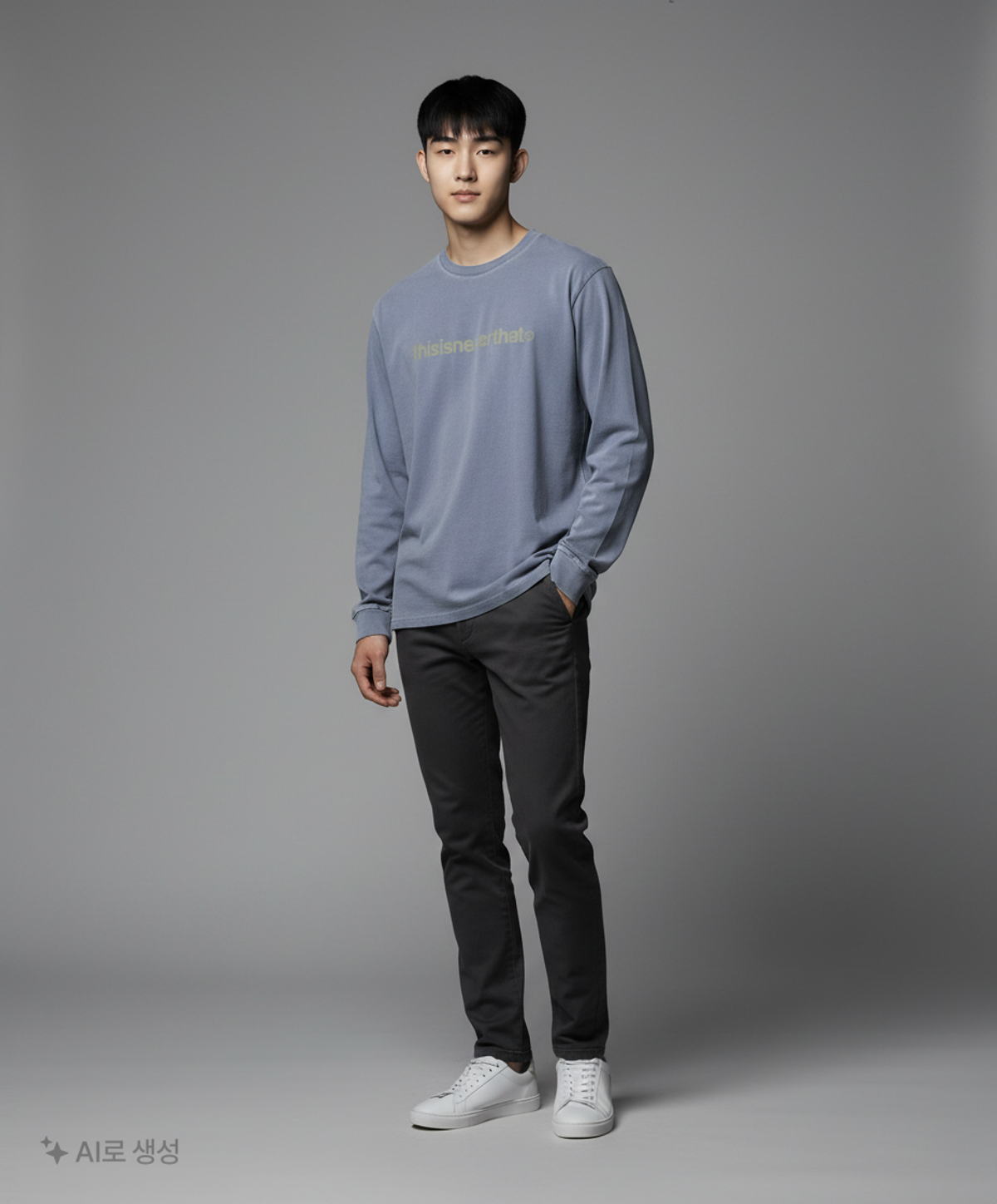 디스이즈네버댓(THISISNEVERTHAT) T-Logo L/S Tee Warm Blue XL