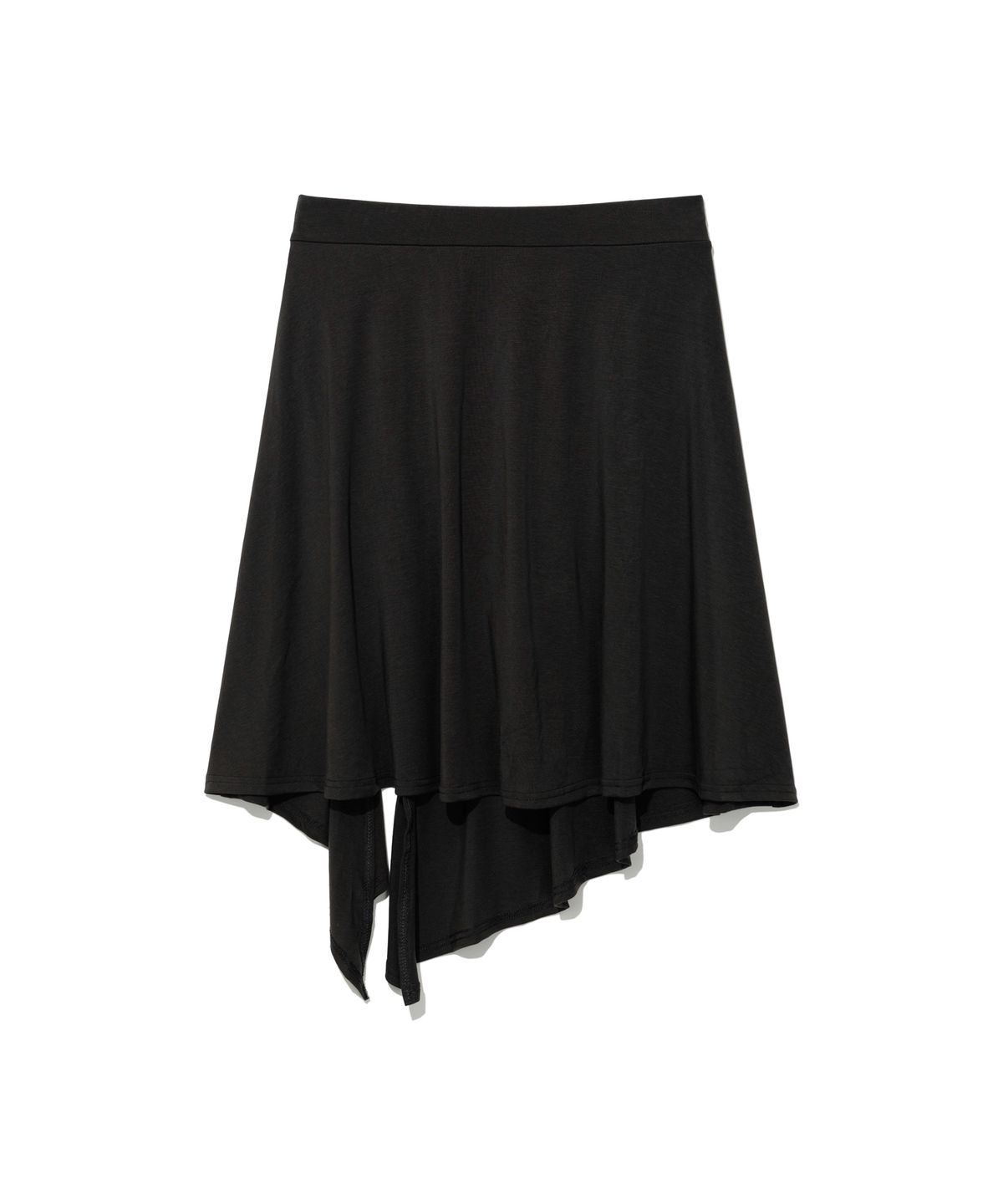 모아(MOAA) Diagonal Drape Skirt (BLACK)